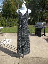 Nwot Ann Taylor Black&amp;Gray Print Maxi Dress 4 - £23.97 GBP