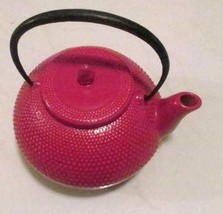 Vintage Tetsubin Red Color Cast Iron/Ceramic Teapot, Antique Tea Pot, Te... - $69.00