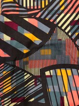 Lularoe Leggings OS Block MULTICOLORED Geometric Graphic Black Stripes #231 - £13.32 GBP