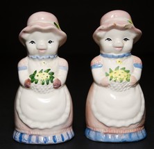 Salt and Pepper Shakers Ceramic Lady Pigs Vintage  - $8.42