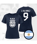 Argentina Alvarez Champions 3 Stars FIFA World Cup Qatar 2022 Navy T-Shirt  - $41.01 CAD+
