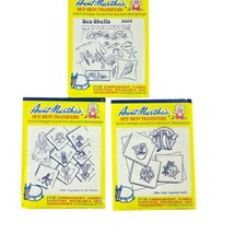 Aunt Martha&#39;s Hot Iron Transfers Sea Shells and Kitchen Vegetable Motif - £11.48 GBP