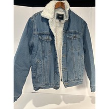 Forever 21 Women’s Sherpa Lined Denim Trucker Jacket Size Small Blue Fau... - $447.40 MXN