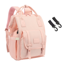 Anymom Mommy Diaper Bag Pink Backpack Free 2 Pcs Stroller Hook with Inte... - $90.50