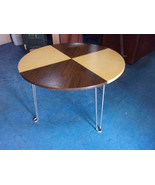 Vintage Modern Coffee Table Two Tone Wood Folding Hairpin Legs 1970s - £127.92 GBP