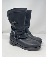 Harley Davidson #85514 Women&#39;s Calf Length Riding Boots Black Leather 9 - €73,18 EUR