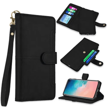 for iPhone X/Xs PU Leather Wallet Magnetic Case BLACK - £4.63 GBP