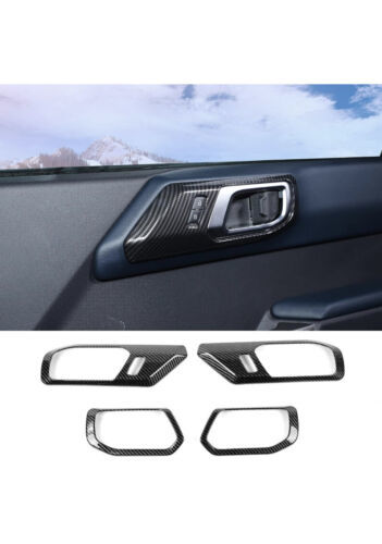 Interior Door Handle Decor Cover Trim for 2021-22 Ford Bronco Carbon Fib... - $14.84