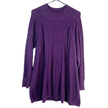 The Limited Collection Tunic Sweater Women XL Mock Long Sleeve Cable Knit Purple - £12.90 GBP