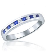 Men's Sapphire Diamond Wedding Anniversary Ring 14k White Gold 3 mm (0.3... - €849,66 EUR Men's Sapphire Diamond Wedding Anniversary Ring 14k White Gold 3 mm (0.3... - €849,66 EUR