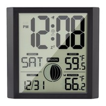 Wall Clock- Atomic Clock With Indoor Outdoor Temperature Digital Wall Clock Larg - £57.72 GBP