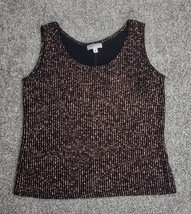 Metaphor Top Womens Large Copper Glittery Tank Top Slinky Evening Wear Sparkly - £11.98 GBP