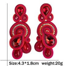 Fashion Soutache Earring Retro Design Ethnic Style Handmade Weaving women&#39;s  Ear - £16.95 GBP