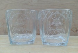Vintage &amp; Htf Crown Royal Rocks Whiskey Bar Glasses Embossed Diamond - £9.34 GBP
