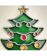 Christmas Tree With Star Decoration Ornament Enamel Resin Filled 4&quot; E34 - $27.32 CAD