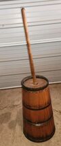 Antique Wood Butter Churn Metal Bands Primitive Farmhouse Decor Classic ... - $249.99