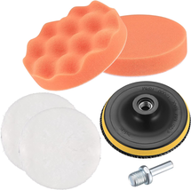 6 Pcs 5 Inch Car Polishing Pad Kit, Drill Buffer Attachment with Buffing Wheel - £9.24 GBP+