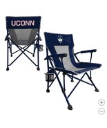 Uconn Huskies Hard Arm Chair Blue White NCAA Tailgating Camping Cup Holder - $139.22 CAD