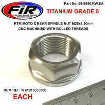 Titanium Rear Wheel Axle Spindle Nut M25 For HUSQVARNA XC FX 350 17-22 - £21.24 GBP