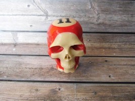 Skull Skeleton Head Netsuke Statue from Billiard Ball Number 11 Hand Car... - £78.63 GBP