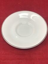 VTG TWA Airline 4 3/4” White Saucer with Silver Trim by THC Systems Inc JAPAN - £7.77 GBP