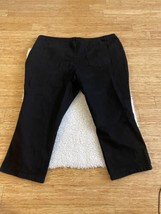 Woman within black denim stitched multi pockets stretch wide leg jeans 38W - £14.46 GBP