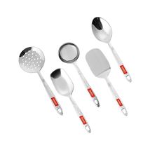 Stainless Steel Kitchenware Small Serving and Cooking Spoon Set of 5 Pcs - £56.29 GBP