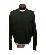 Polo Ralph Lauren Heavy Cotton Pullover Crew Neck Sweater Green Logo Men... - £37.35 GBP