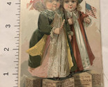 Scott’s Emulsion Quack Medicine 2 Girls With A Flag Victorian Trade Card... - $6.92