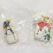 NCC National Council Of 56 Club Snowman Lapel Pins Christmas Set of 2 Xmas - $7.83