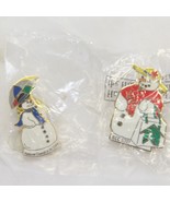 NCC National Council Of 56 Club Snowman Lapel Pins Christmas Set of 2 Xmas - $10.74 CAD