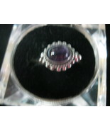Dark Purple Cabochon AMETHYST RING in Sterling Silver - Size 7 - FREE SH... - £35.96 GBP