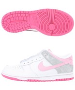 NIKE GIRLS DUNK LOW S/OPINK/WHITE RUNNING TENNIS SHOES SNEAKERS 161 NEW $70 - £29.25 GBP