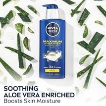NIVEA MEN Maximum Hydration 3-in-1 Body Lotion, 16.9 Fl Oz Bottle - $6.99
