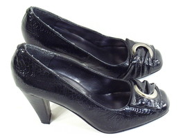 Nygard Collection Black Reptile Print High Heel Pumps 6 M US Excellent C... - $12.23