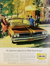 Vintage 1961 Pontiac Bonneville With New Wide-Track Print Ad Advertisement - $6.49