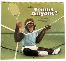 Tennis Anyone 1981 Chimpanzee Monkeys Hallmark 13 Month Calendar  Used - $39.59