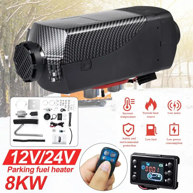 8KW Diesel Air Heater 12/24V Car Heater With Silencer Remote Control Truck Boat - £424.21 GBP
