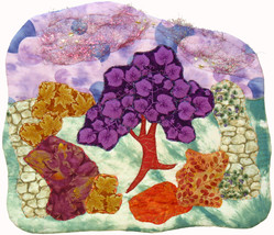 Purple Tree: Quilted Art Wall Hanging - £258.85 GBP