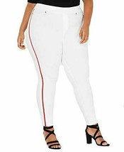 NWT HUE Women Racer Stripe Original Denim Leggings White pants 1X 2X 3X Plus - £8.64 GBP
