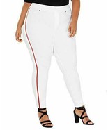 NWT HUE Women Racer Stripe Original Denim Leggings White pants 1X 2X 3X ... - £8.64 GBP
