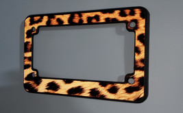 FULLY REFLECTIVE MOTORCYCLE LEOPARD PRINT PLASTIC LICENSE PLATE FRAME TA... - £13.44 GBP
