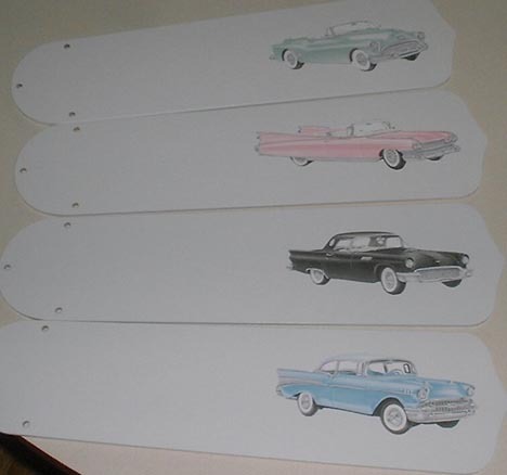 CUSTOM Vintage Cars from the 50's Fifties CEILING FAN!! UNIQUE - $118.75