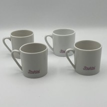 Barbie Mugs Coffee Cups Small 2.5&quot; Set Of 4 Logo White Vintage - £11.54 GBP