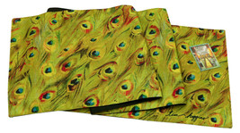 Peacock Dyed Eye Feathers Design Table Runner 13x72 inches - $14.84