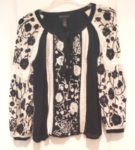INC International Concepts Embroidered Floral White/Black Polyester Ladi... - £20.16 GBP