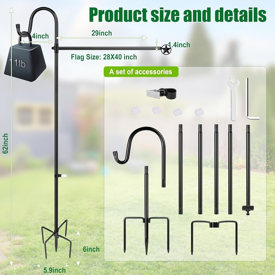 Heavy-Duty Alloy Steel Garden Flag Holder - Stylish 2-Pack with Easy Setup Item image 5