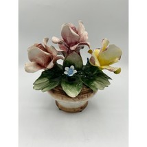 Vintage 4 Rose Capodimonte Made in Italy Porcelain Flowers - £37.94 GBP