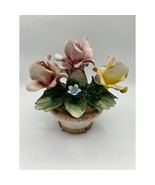 Vintage 4 Rose Capodimonte Made in Italy Porcelain Flowers - £37.83 GBP