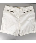 Michael Kors Shorts Womens Size 14 Solid White Zippered Front Pockets St... - $29.69